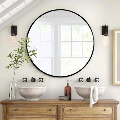 Miroir mural en métal pour salle de bain