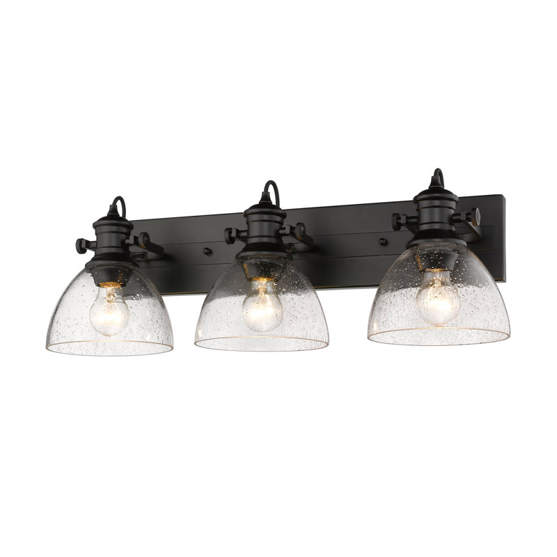 Bales 3 - Light Dimmable Vanity Light, Matte Black, Seeded Glass