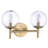 Everly Quinn Auresa Soft Brass With Clear Vanity Light
