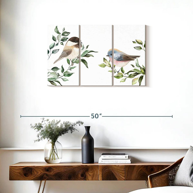 Birds On Branches, 20" H x 33" W