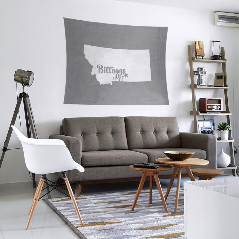 Tapisserie Billings Montana, H 88 po x l 104 po, Gris