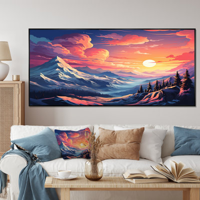 «Space Landscape Mountain Sunset», art mural