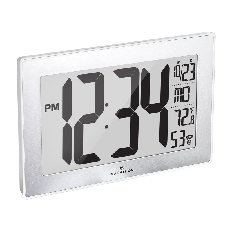 Horloge murale à réglage automatique, à réglage automatique, avec support et 8 fuseaux horaires, Blanc