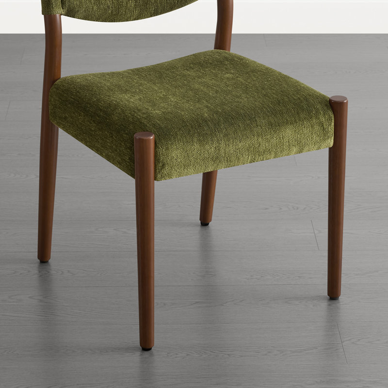 Chaises de salle à manger rembourrées, Vert mousse