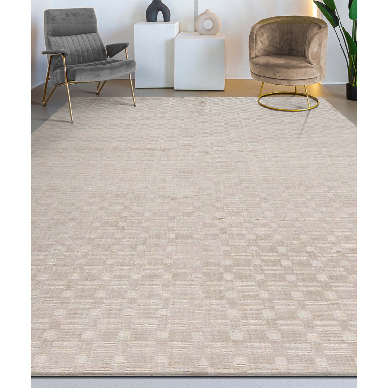 Geometric Area Rug in Camel