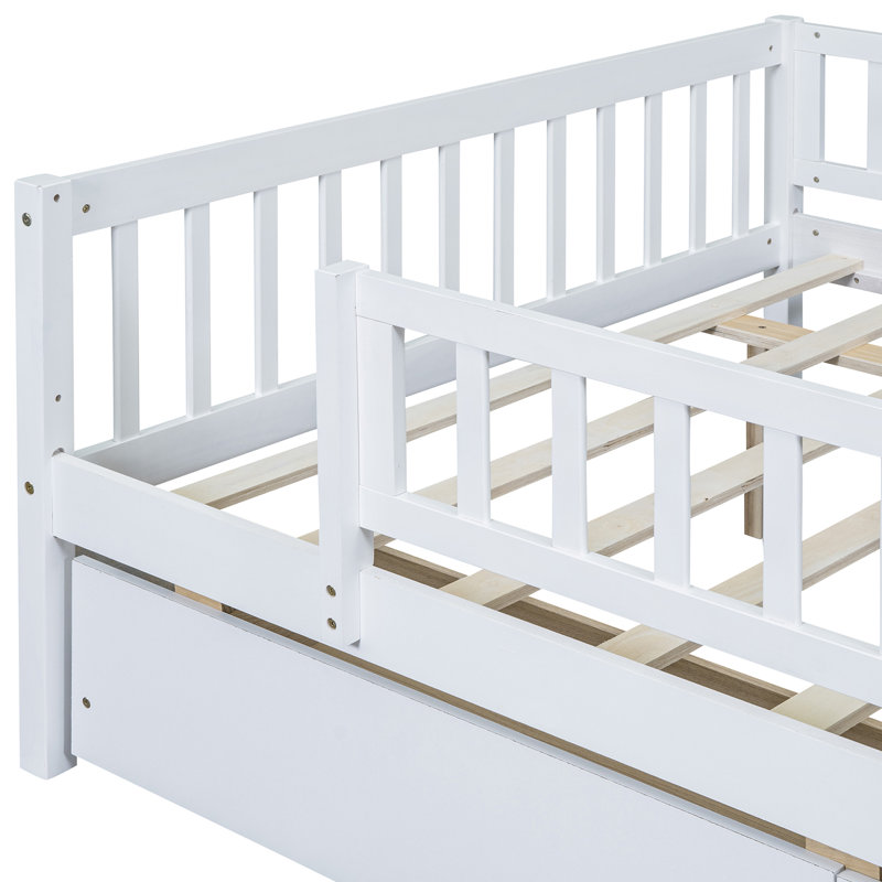 Daybed Wood Bed With Two Drawers, Full, White