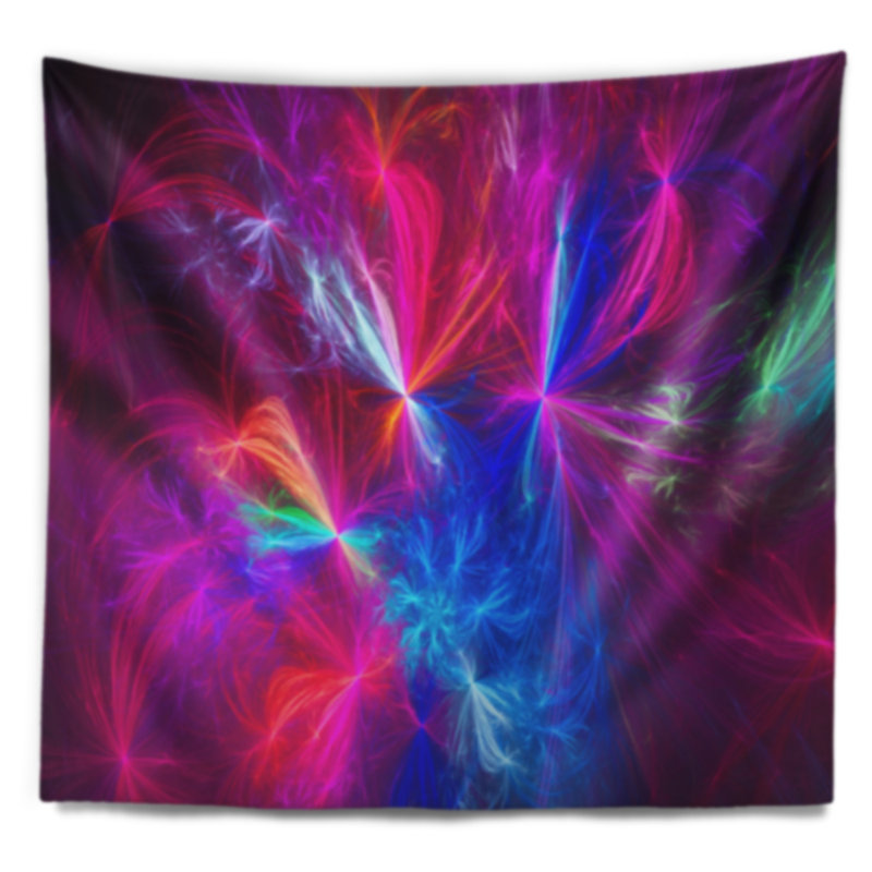 Tapisserie rouge de feux d'artifice de noël, H 50 po x l 60 po