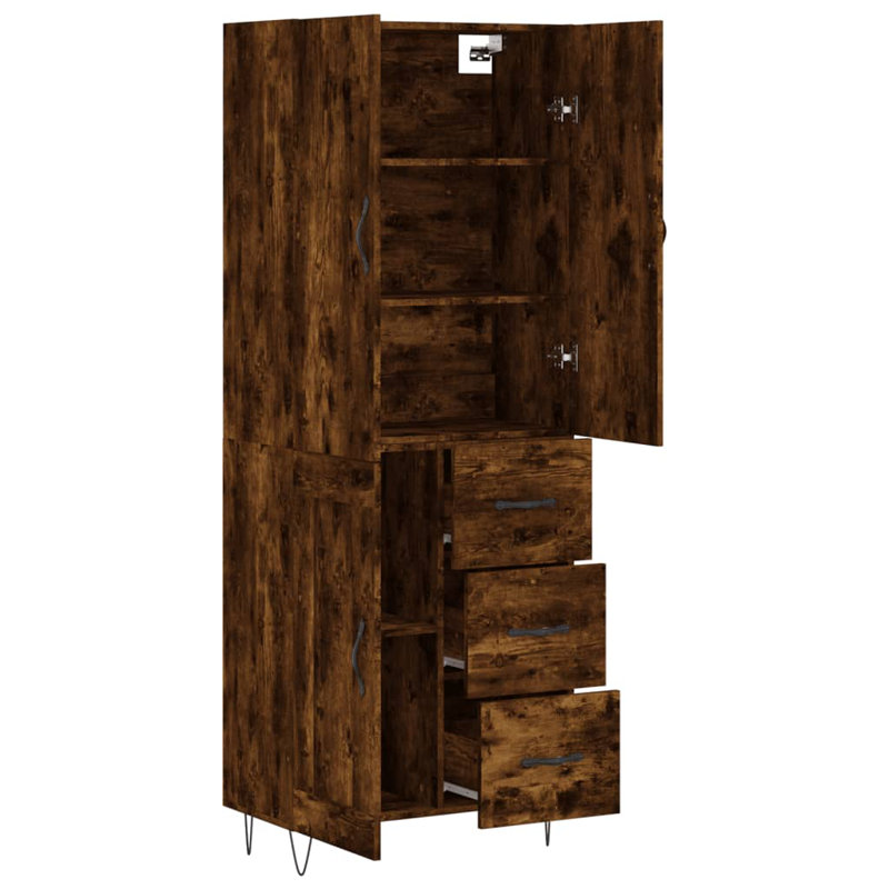 Williamsport 69.5 cm W Highboard, Smoked Oak