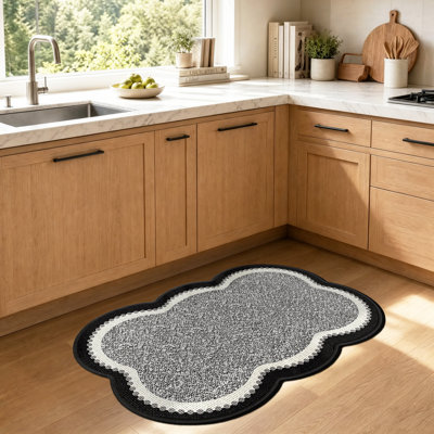 2x3 FT Small Washable Kitchen Rug, Farmhouse Brown Non-Slip Water-Absorbent Mat for Indoor Outdoor Floor Decor