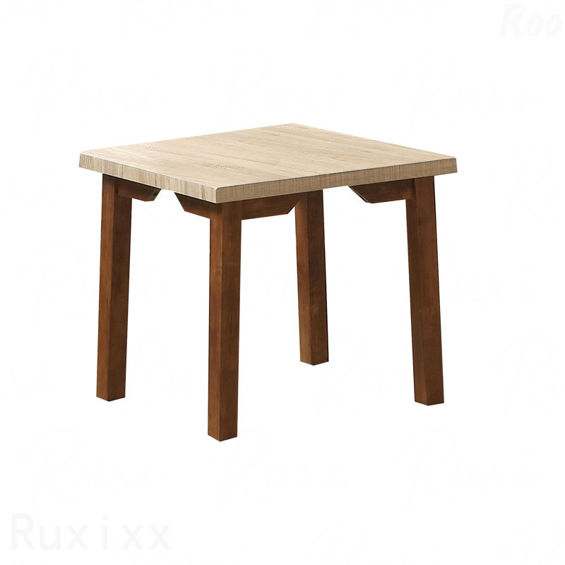 Ensemble de table basse 3 pièces pour salon traditionnel 3 pièces et table de bout rectangulaire de forme carrée avec finition beige brun