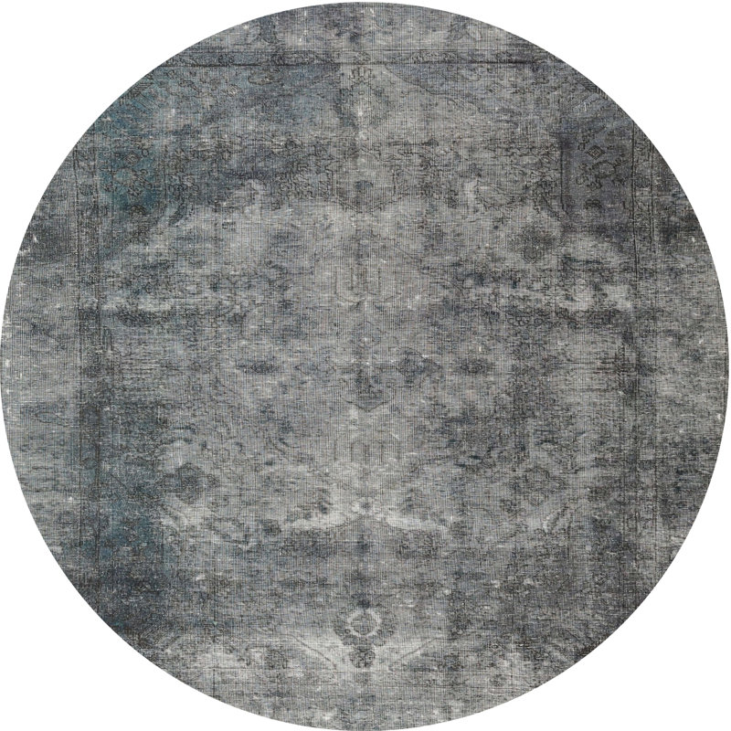 Tapis 100% traditionnel lavable à la machine 3251, Rond 4 pi
