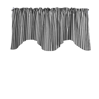 Cotton Blend Striped Scalloped Window Pelmet