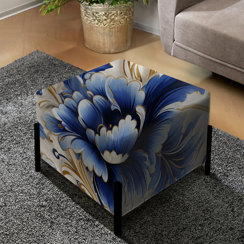 Regal Baroque Flourish Victorian Pattern - Damask Square Ottoman
