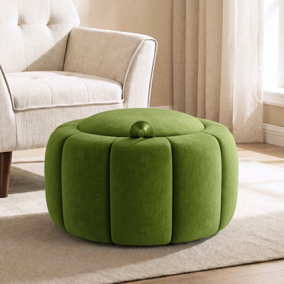 27.2'' Upholstered Round Storage Ottoman