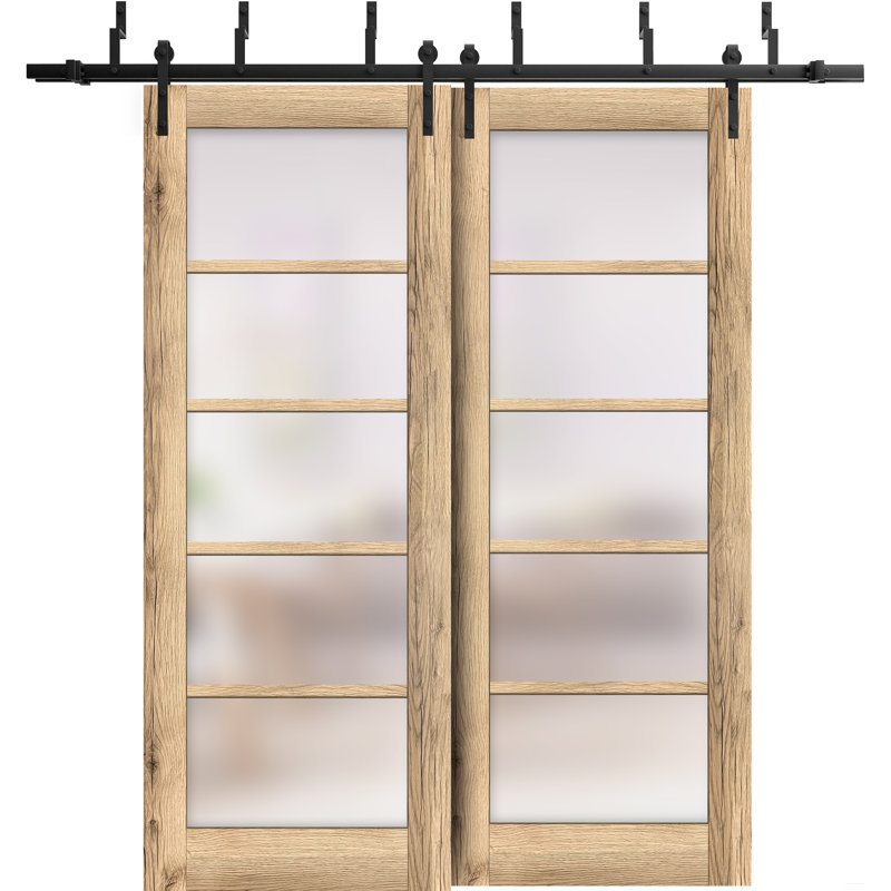 Portes à panneaux coulissantes à panneaux Quadro, 36 po x 96 po, Chêne