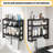 Adjustable Over Toilet Bathroom Shelf With Hanging Bar - Sturdy Bamboo Wall Mounted Storage Organizer For Bathroom, Kitchen, Bedroom