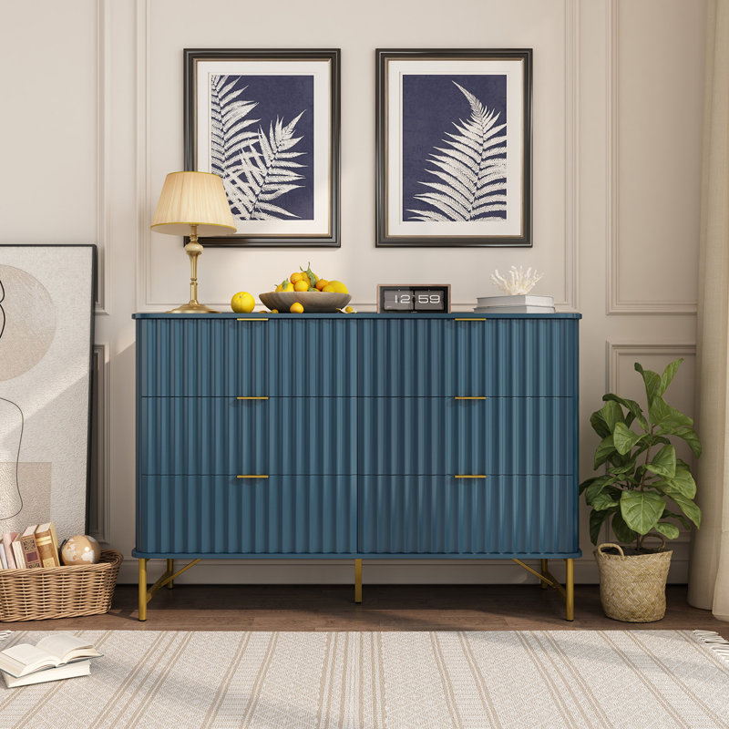 Commode décorative 3 tiroirs (bleu)