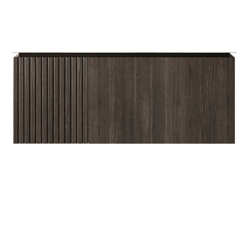 Armoire 36 po en contreplaqué de grain de bois espresso avec porte et un tiroir, sans couvercle ni couvercle, sans couvercle et évier