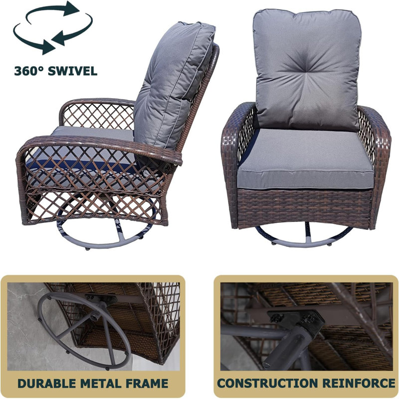 Steel Outdoor Glider, Brown