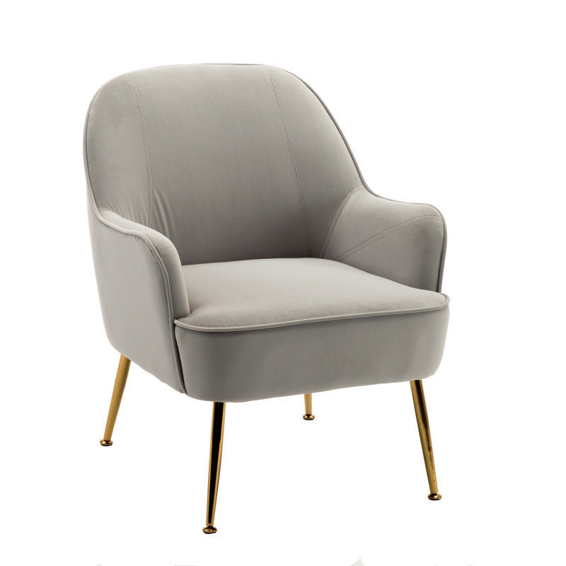 Bucholz Velvet Armchair, Grey