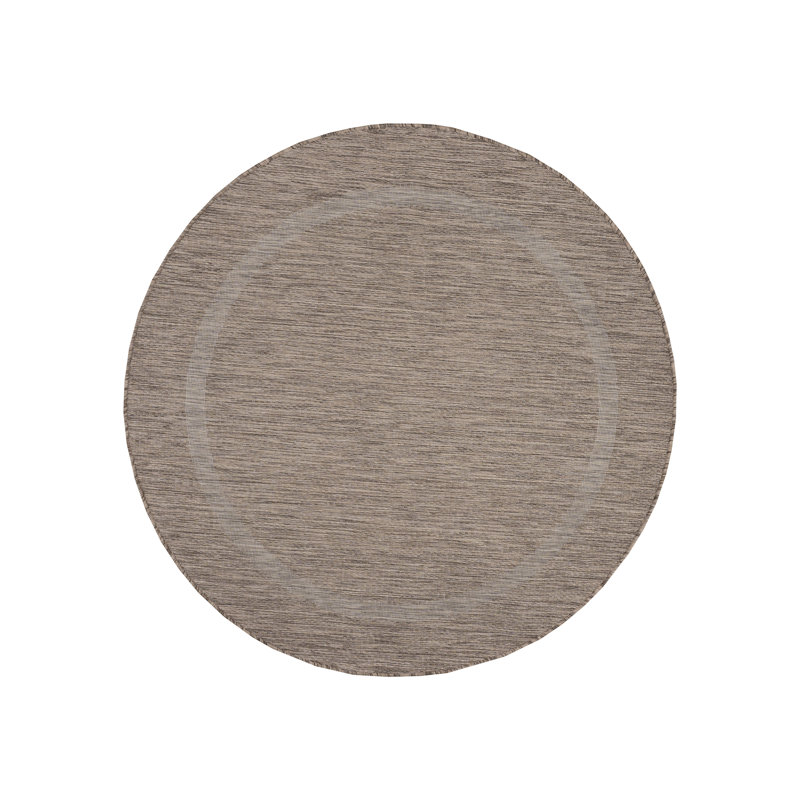 Kaleb Unicoloured Flatweave Indoor / Outdoor Area Rug, Round 160cm