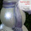 Statue bonhomme de neige lavande d'hiver «Let It Snow» avec DEL décolorée-102882293