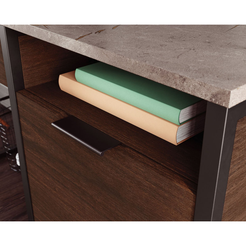 Sindoori Mango Wood Desk with Drawer and Filing Cabinet