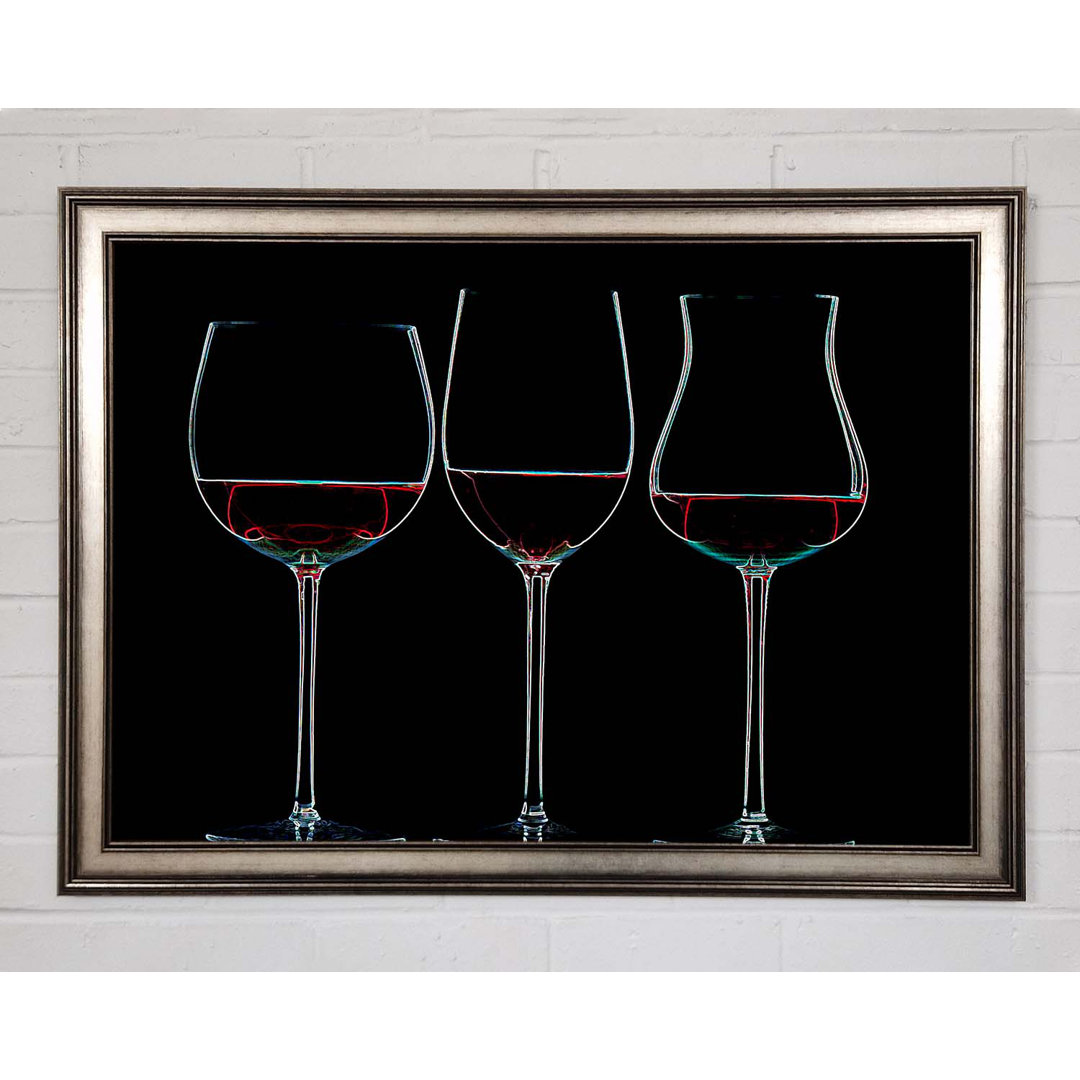 Gerahmter Kunstdruck Wine Glass