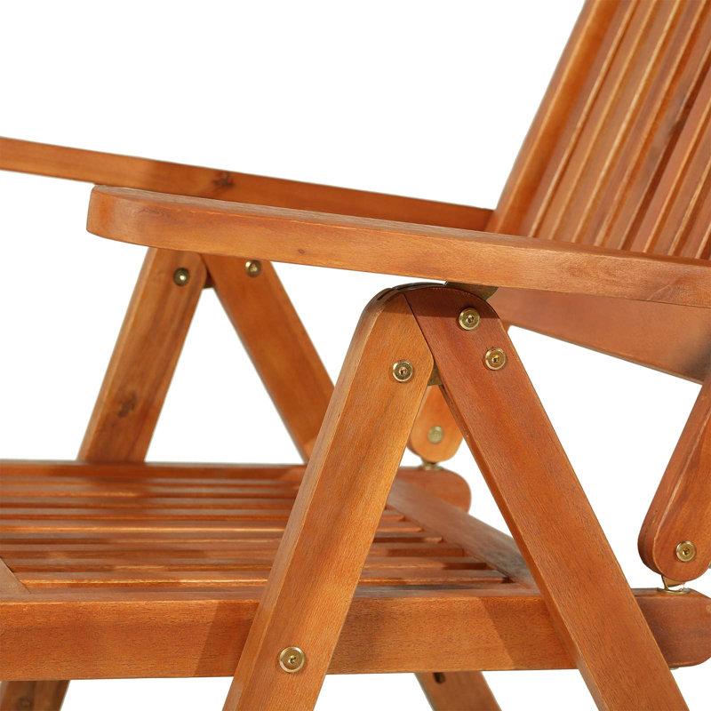 5 Positions Foldable Chairs FSC 100% Acacia Wood Natural Colour
