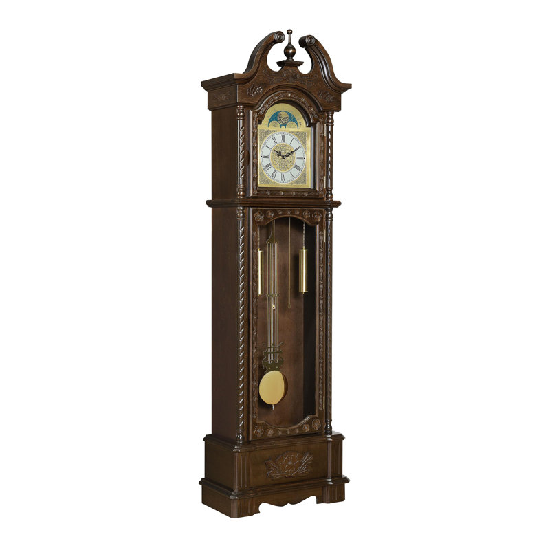 Grandfather Clock with Adjustable Chime Golden Brown