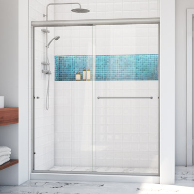Leser 60" W x 62" H Semi-Frameless Shower Door
