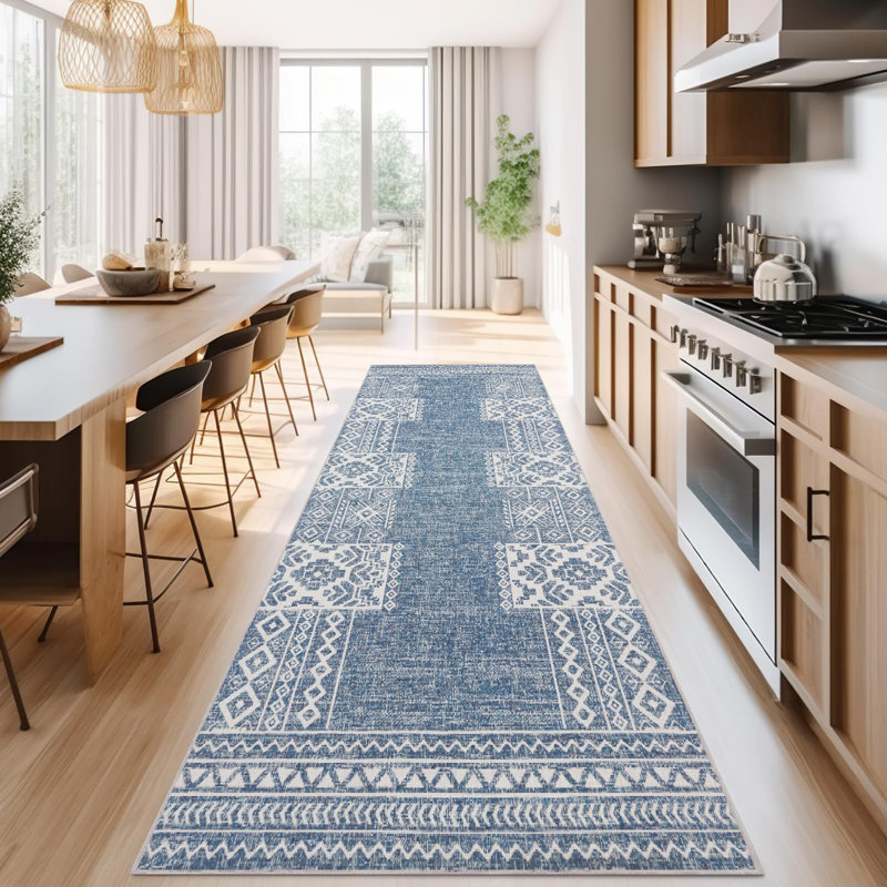 Tapis ivoire rétro lavable antidérapant rétro Boho, Tapis de couloir 3 pi x 8 pi