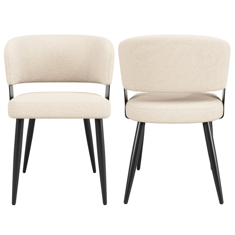 47cm H Metal Full Back Side Chair, Beige