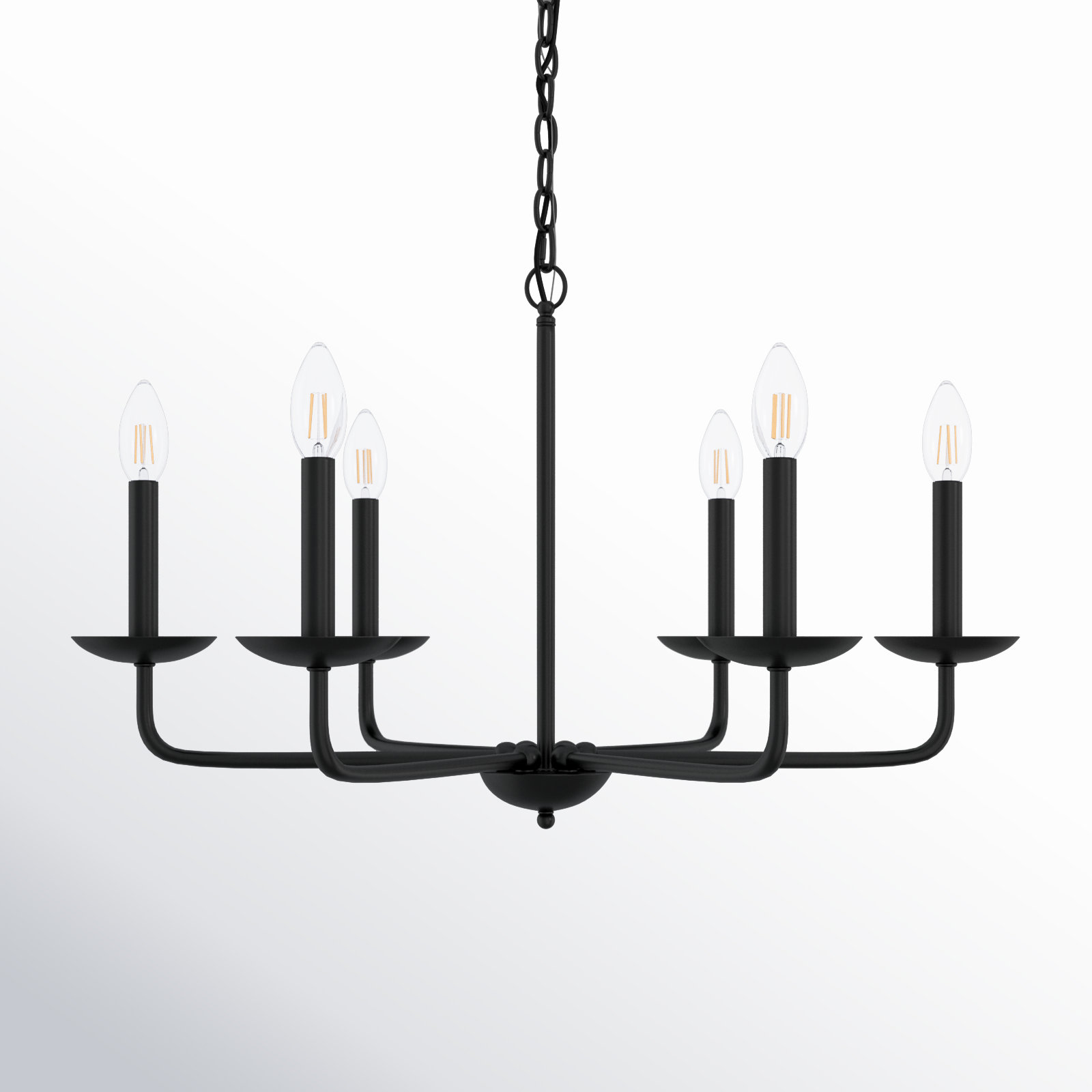 Baltray 6-Light Chandelier, Black, 18.5" H x 30" W x 30" D
