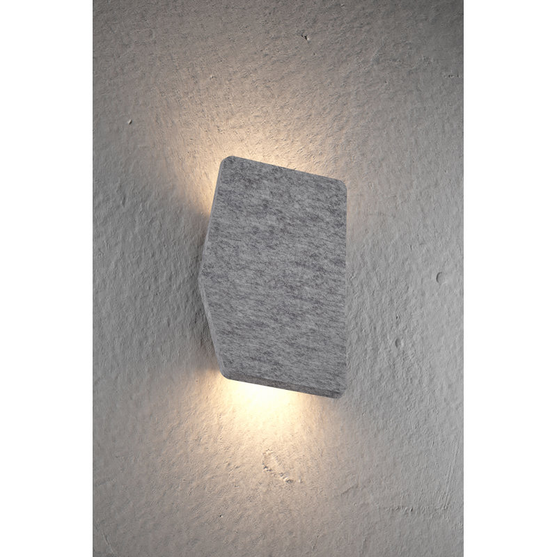 Hush LED Flush Mounted Sconce, 8.75" H x 6.25" W x 3.43" D, Light Gray