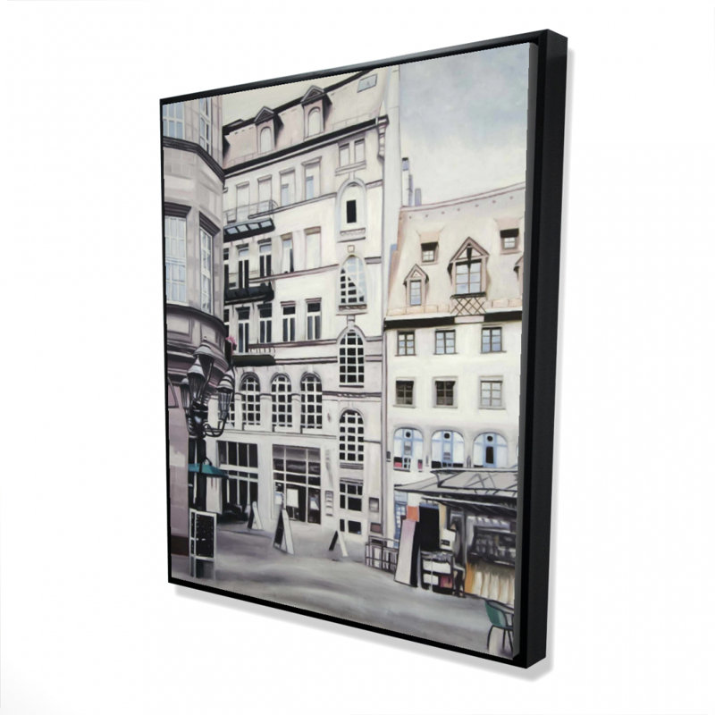 "Scène de rue en Allemagne" sur toile, H 60 po x l 48 po