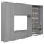 Lit escamotable simple en bois avec meuble télé, 2 tiroirs, tablettes et armoires-2014733018