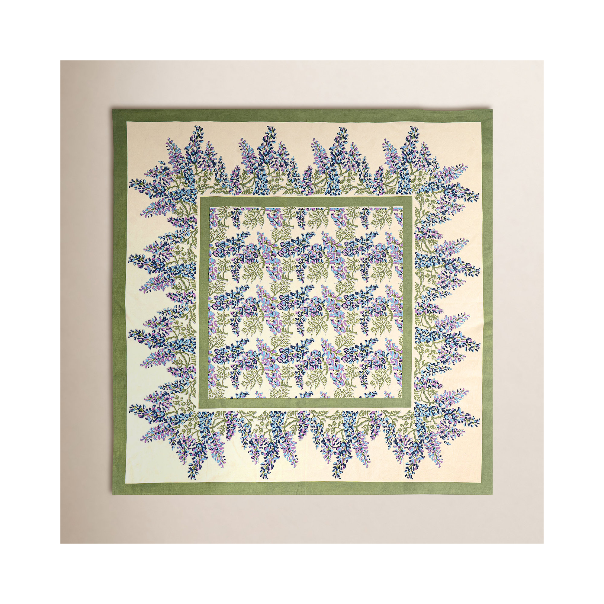 Kappa Floral Tablecloth, Blue/Green, 71" x 71"