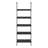Bookshelf, Bookcase, Etagere, Ladder, 5 Tier, 72"H, Office, Bedroom, Marble Look Laminate, Black Metal, Contemporary, Modern-925170285