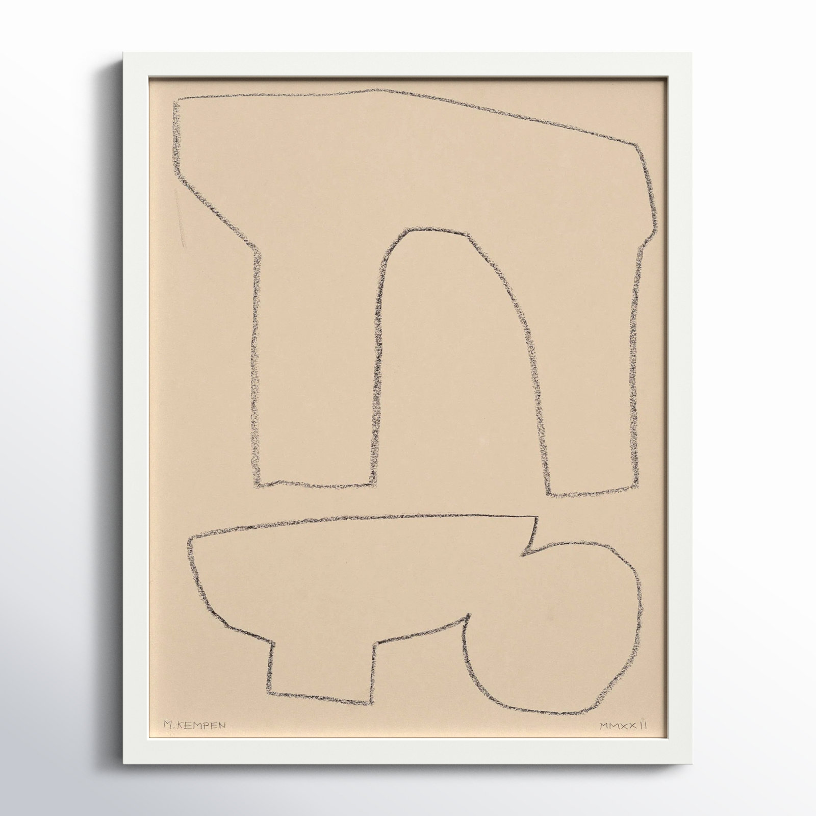 Outlines 2 by Michael Kempen, 20" W x 25" H, White Framed