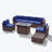 Caydin 6-Person Modular Sectional Seating Group with Fire Pit Table-2066057550-2017880477