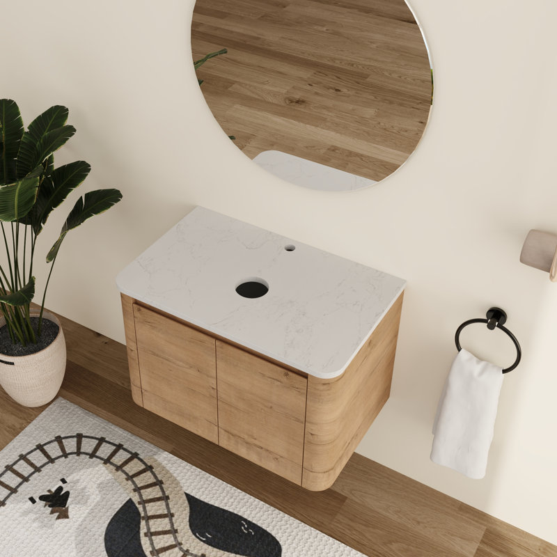 Base de meuble-lavabo simple 30 po Greythor, Beige