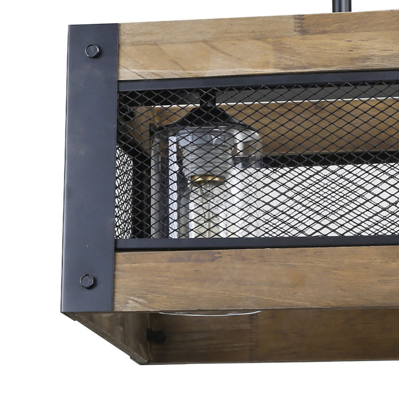 Luminaire suspendu rectangulaire à 3 lumières pour îlot de cuisine à DEL