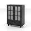 Buffet Minimalisme avec portes doubles en verre et tiroir, buffet de rangement moderne-760055317
