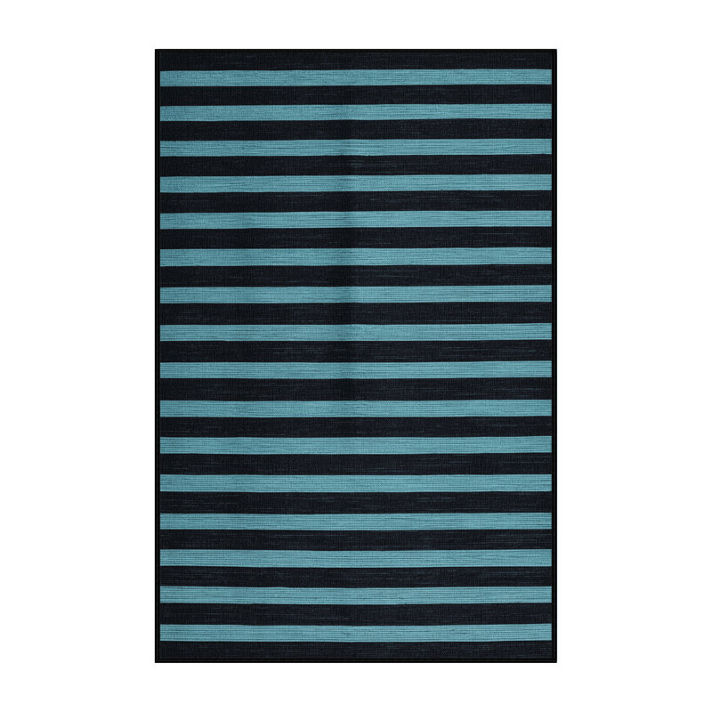Tapis gris à rayures horizontales lavable à la machine