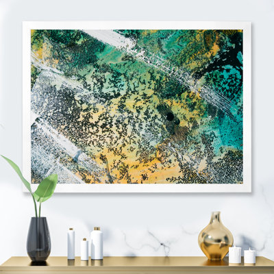 Encre colorée à l'encre bleue et jaune - reproduction sur toile