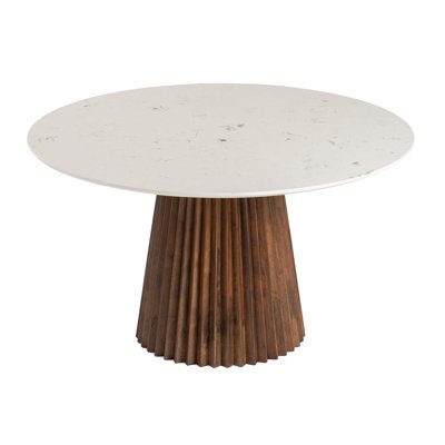 Nancy Round Faux Marble Top Dining Table