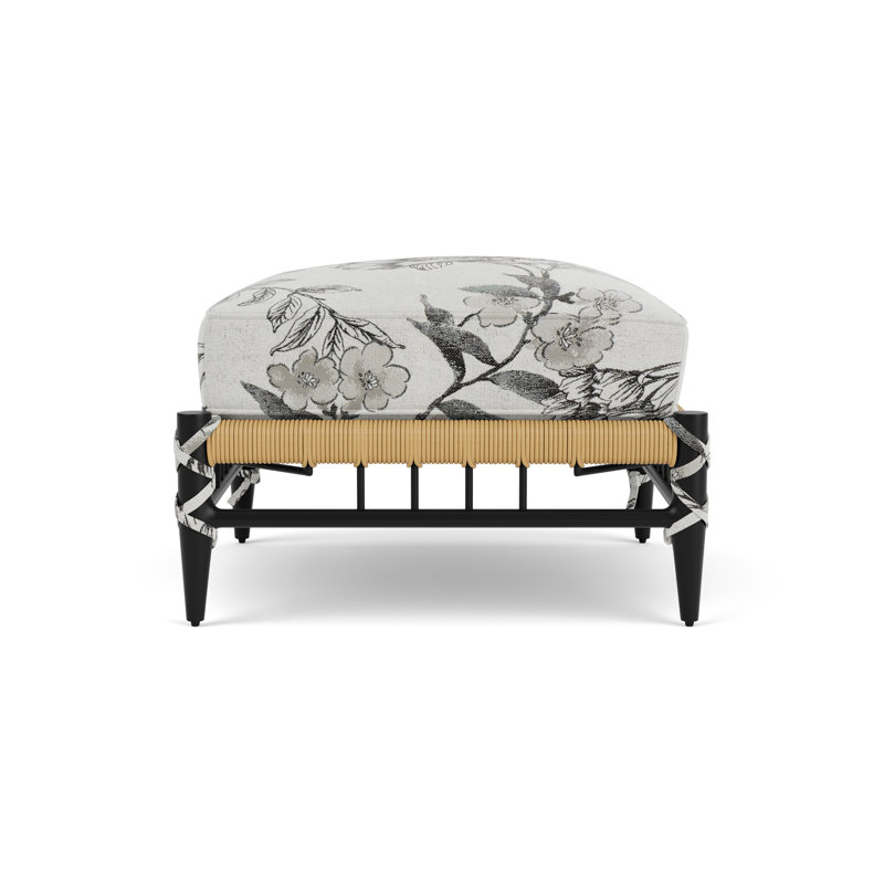 Low Country Outdoor Ottoman, Serena Floral Dove