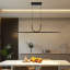 Black Linear Pendant Light Hanging Lamp with Acrylic Decorative U-Shape Modern LED Suspension Lamps