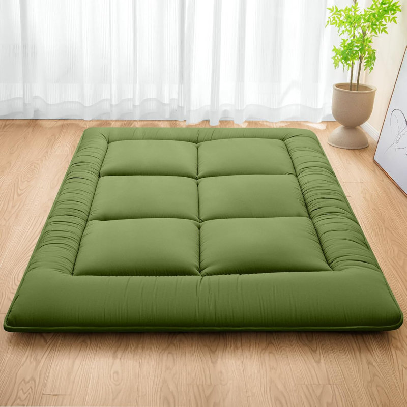 Japanese Futon Mattress,Floor Mattress Thicken Sleeping Mattress Foldable & Portable Roll Up Camping Mattress,Army Green